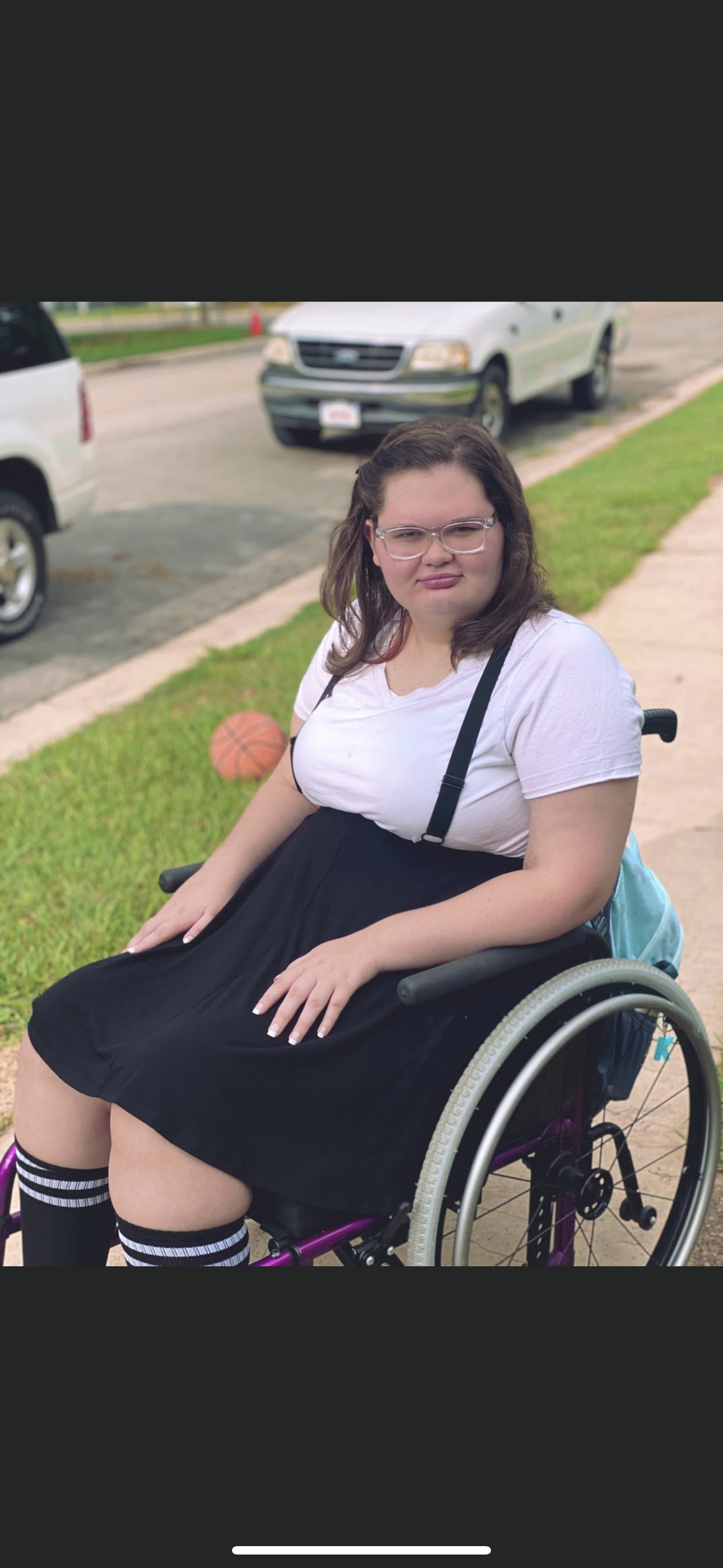 Kyndall in wheelchair